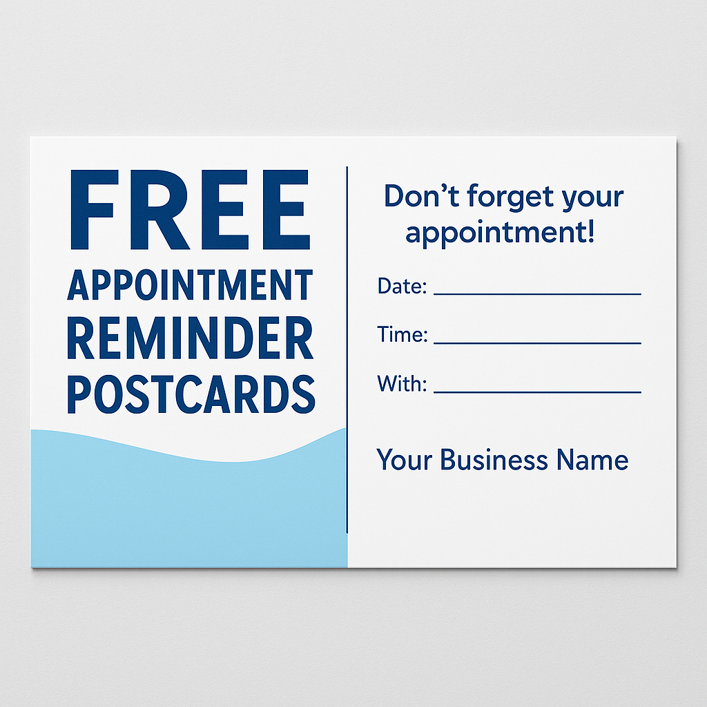 Free Appointment Reminder Postcards