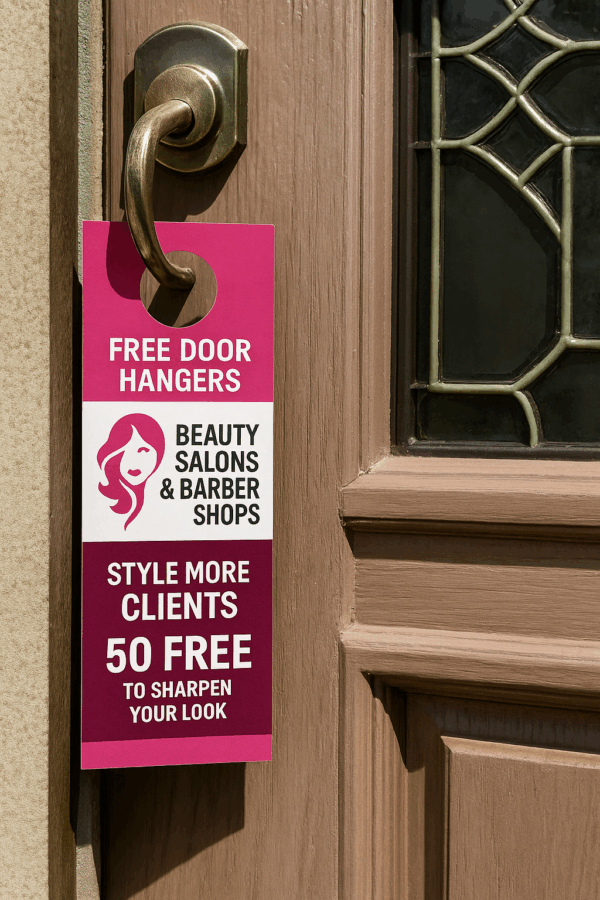Free Door Hangers For Beauty Salons & Barber Shops