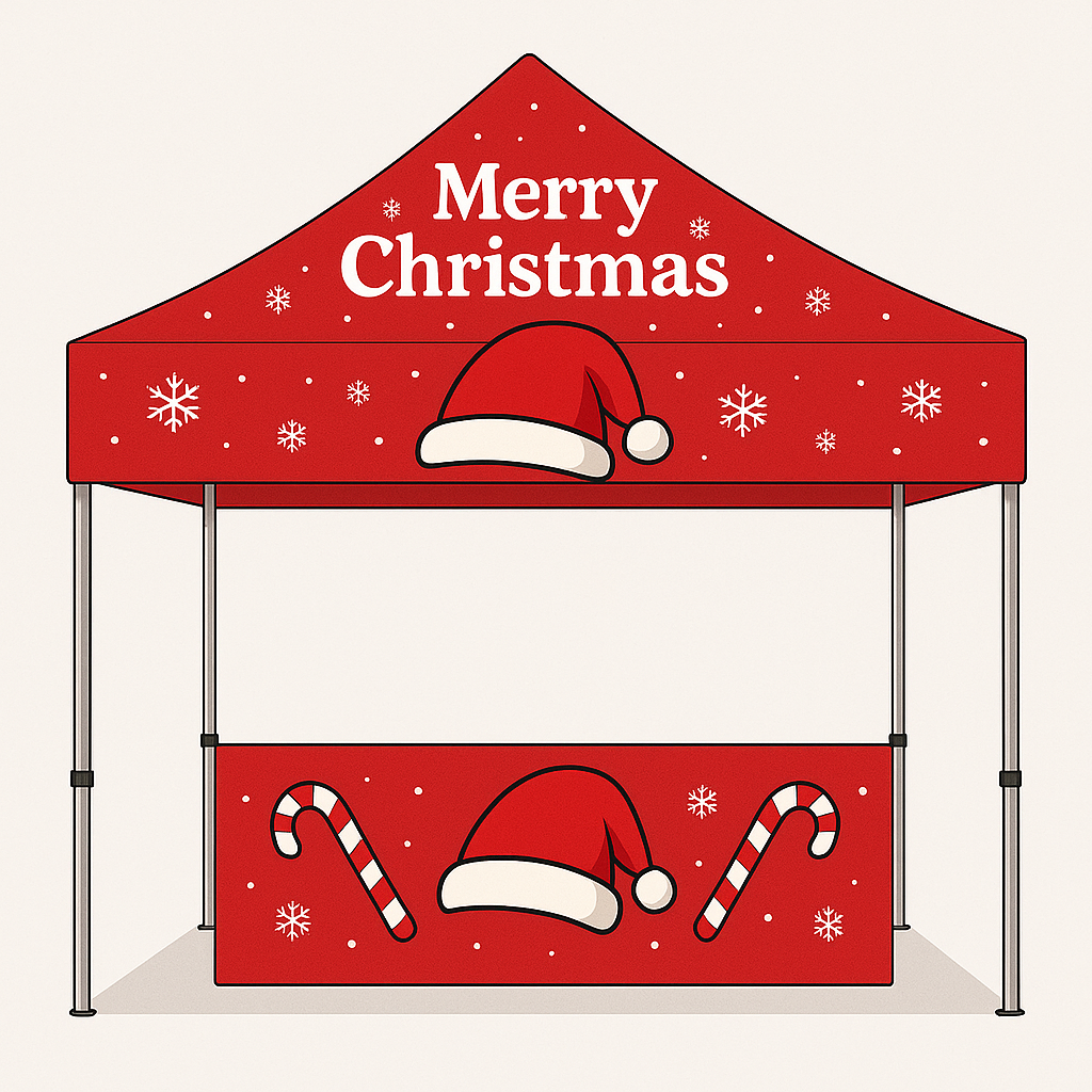 10x10 Aluminum Canopy Tent – Custom Christmas Edition