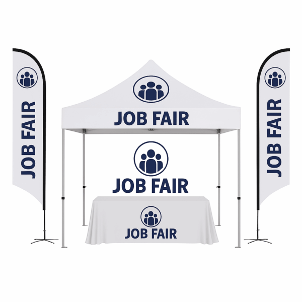 Trade Show Display Kit: 10ft Tent, Feather Flags & Table Cover